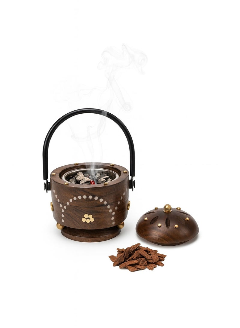 فيندكس حامل البخور، حامل بخور خشبي فاخر مصمم يدويًا، مثالي للمكتب المنزلي والسفر، سهل الحمل - Image 1